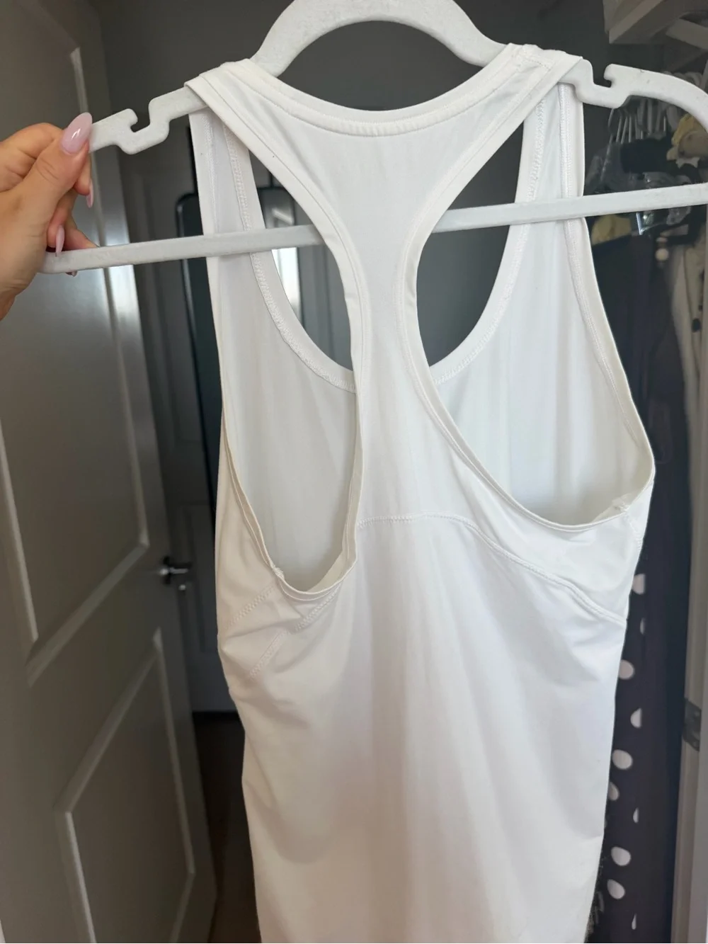 Athleta White Racerback Performance Tank